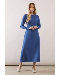 Wallis - Slash Neck Fitted Jersey Midaxi Dress - Lyst