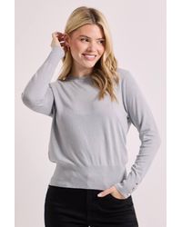 Dorothy Perkins - Crew Neck Button Cuff Sweater - Lyst