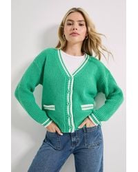 Dorothy Perkins - Contrast Cricket Cardigan - Lyst