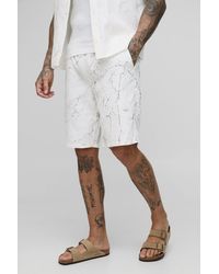 Boohoo - Tall Relaxed Fit Printed Crinkle Shorts - Lyst
