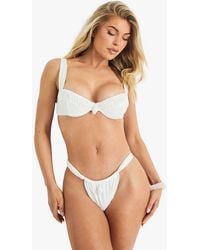 Boohoo - Top De Biquini Premium Con Aros Y Ribete De Concha Para Novia - Lyst