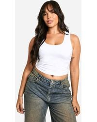 Boohoo - Cotton Wide-Strap Tank Top - Lyst