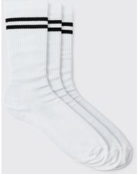 Boohoo - 3 Pack Sport Stripe Socks - Lyst