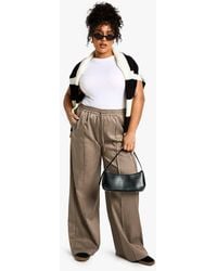 Boohoo - Plus Pintuck Elasticated Waisted Trouser - Lyst