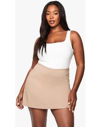 Boohoo - Plus Bengaline Wrap Skort - Lyst