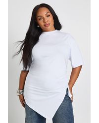 Boohoo - Plus Split Side Ruched T-Shirt - Lyst