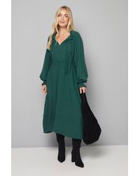 Wallis - Petite Woven Ruffle Collar Midi Dress - Lyst