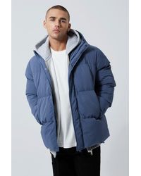 BoohooMAN - Concealed Placket Hooded Puffer - Lyst