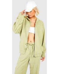 Boohoo - Cord Zip Through Bomber Jacket - Lyst