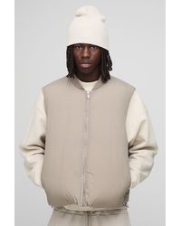 BoohooMAN - Regular Fit Mono Padded Bomber Neck Gilet - Lyst