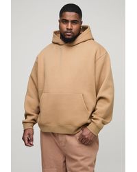 Boohoo - Sudadera Plus Básica Oversize Recta Con Capucha Y Estampado De 330G/M2 - Lyst