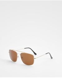 Boohoo - Tinted Lens Aviator Sunglasses - Lyst