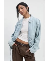 Boohoo - Denim Jacket With Waist Channel - Lyst