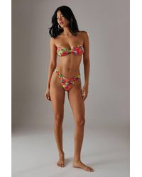 Warehouse - Printed Twist Knot Bikini Top - Lyst