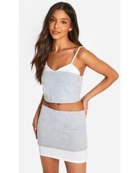 Boohoo - Double Layer Contrast Mini Skirt - Lyst