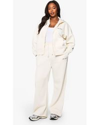 Boohoo - Plus Ath Archive Script Straight Leg Jogger - Lyst