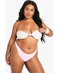 Boohoo - Plus Swimwear Essentials Thong Bikini Bottoms - Lyst