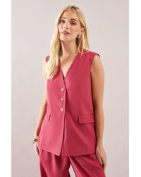 Wallis - Petite Three Button Pocket Detail Waistcoat - Lyst