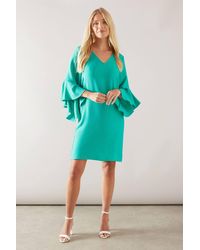 Wallis - Petite Woven Ruffle Sleeve Shift Dress - Lyst