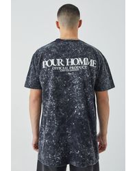 BoohooMAN - Oversized Acid Wash Graphic T-shirt - Lyst