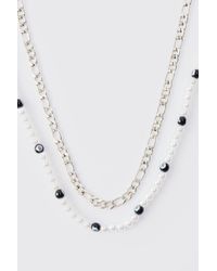 BoohooMAN - 8 Ball Multilayer Necklace - Lyst