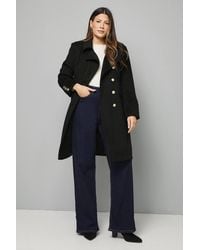 Wallis - Button Down Military Coat - Lyst