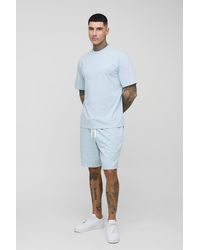 BoohooMAN - Tall T-Shirt & Shorts mit Man Stickerei - Lyst