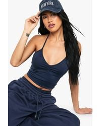 Boohoo - Seamless Sculpt Ruched Bust Padded Strappy Tank Top - Lyst