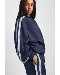 Boohoo - Nylon Side Stripe Button Through Jacket - Lyst