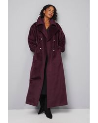 Wallis - Elastic Cuff Collar Detail Maxi Coat - Lyst