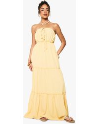 Boohoo - Textured Crinkle Strappy Tiered Mini Dress - Lyst