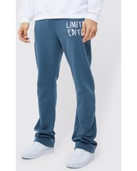 BoohooMAN Tall Slim Fit Limited Edition Gusset Jogger - Blue