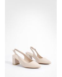 Boohoo - Block Heel Pointed Toe Court Shoes - Lyst