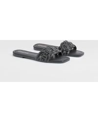 Boohoo - Contrast Stitch Loop Detail Mule Sandals - Lyst