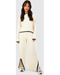 Boohoo - Contrast Trim Fine Gauge Knitted Co-ord - Lyst