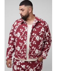 Boohoo - Pantalón Plus De Campana Con Estampado De Tapiz De Flores - Lyst