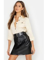 Boohoo Chemise Style Militaire Tissée À Surpiqûres Contrastantes - roche - 34, Roche - Neutre