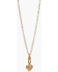 Boohoo Gold Heart Pendant Necklace - Metallic