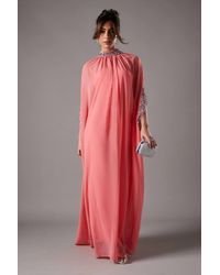 Coast - Chiffon Cape Style Sequin Maxi Dress - Lyst