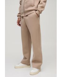 Boohoo - Pantalón Deportivo Recto De Scuba Con Unión - Lyst