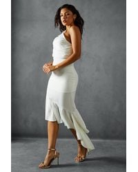 MissPap - Premium Asymmetric Frill Hem Bridesmaid Dress - Lyst