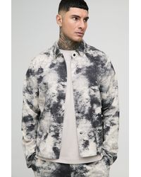 BoohooMAN - Tall Oversize Twill-Hemd mit abstraktem Print - Lyst