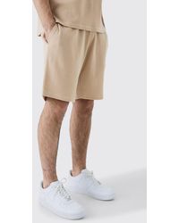 BoohooMAN - Relaxed Mid Length Waffle Short - Lyst