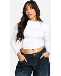 Boohoo - Plus Long Sleeve Fitted Crew Neck T-Shirt - Lyst