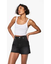 Boohoo - Tall Denim Mini Short - Lyst