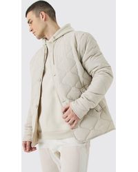 Boohoo - Tall Onion Quilted Liner Jacket - Lyst