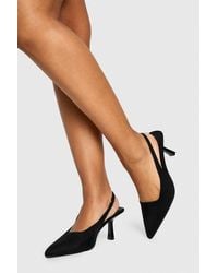 Boohoo - Wide Fit Low Stiletto Slingback Court Shoes - Lyst