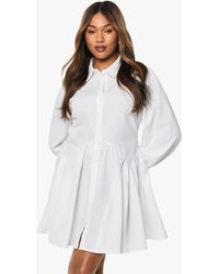 Boohoo - Plus Skater Shirt Dress - Lyst