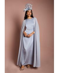 Coast - Sleeveless Crepe Maxi Dress With Chiffon Cape - Lyst