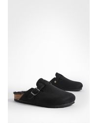 Boohoo - Wide Fit Fur Lined Closed Toe Clogs - Lyst